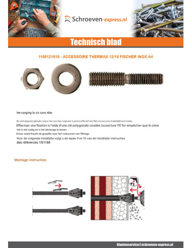 1 x Accessoire THERMAX Fischer 12/16 A4 RVS