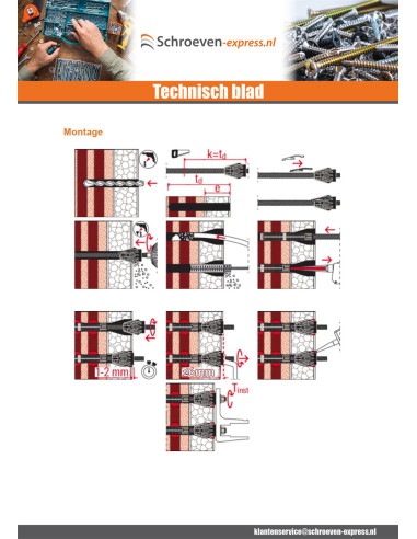 1 x Afstandsmontage THERMAX Fischer 16/170 M12...