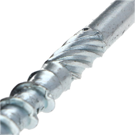 1 x TEKOR houtschroeven schijfkop TORX T40 anti-splijtpunt type 17 cut 8X100 gedeeltelijke draad Wit verzinkt staal
