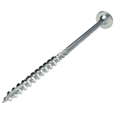 1 x TEKOR houtschroeven schijfkop TORX T40 anti-splijtpunt type 17 cut 10X140 gedeeltelijke draad Wit verzinkt staal