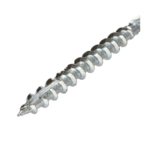 1 x TEKOR houtschroeven schijfkop TORX T40 anti-splijtpunt type 17 cut 10X140 gedeeltelijke draad Wit verzinkt staal