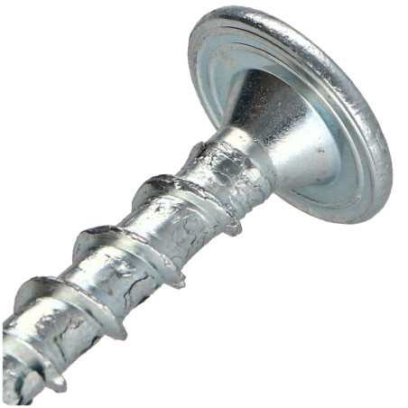 1 x TEKOR houtschroeven schijfkop TORX T30 anti-splijtpunt type 17 cut 6X30 gedeeltelijke draad Wit verzinkt staal