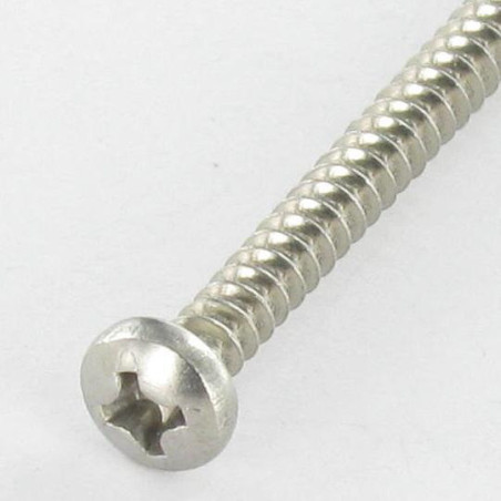 1 x Metaalplaatschroef Brede bol cilinderkop phillips 3.5X45 RVS A2