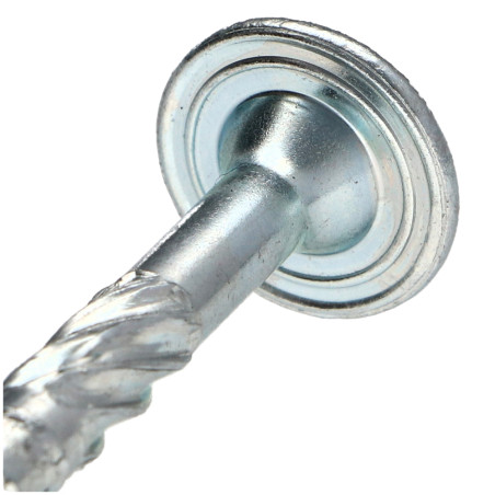 1 x TEKOR houtschroeven schijfkop TORX T40 anti-splijtpunt type 17 cut 8X70 gedeeltelijke draad Wit verzinkt staal