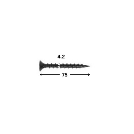 1 x Gipsplaatschroeven Groot schroefdraad Phillips 2 4.2X75 Fosfaatstaal