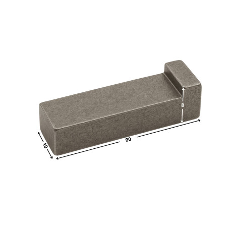 1 x Hielpenning Ruw staal 10x8 lengte 90
