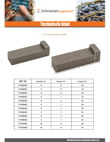 1 x Hielpenning Ruw staal 14X9 lengte 56