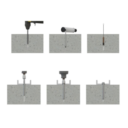 1 x Betonschroeven zeskantkop TH kraagflens TORX T10 6X60 Wit verzinkt staal