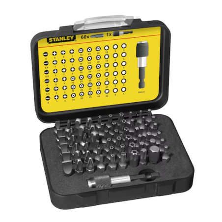 1 x Assortiment van 61 Bit STANLEY + 1 deur Bit