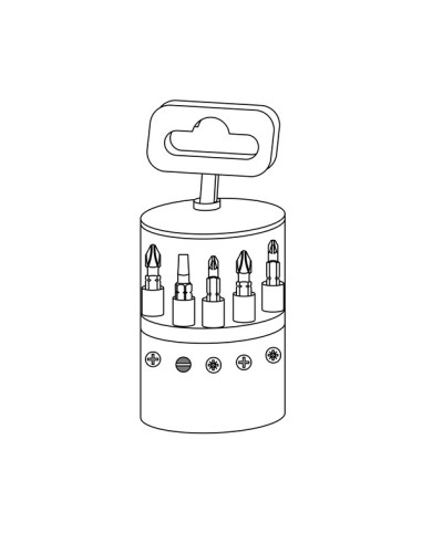 1 x Assortiment van 9 Bit 1/4 split phillips Pozi