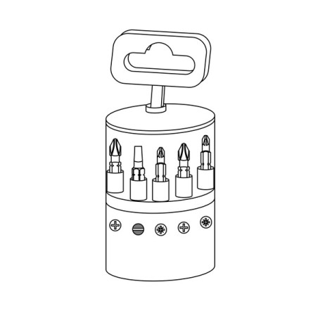 1 x Assortiment van 9 Bit 1/4 split phillips Pozi