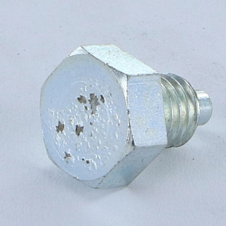 1 x Metalen schroeven zeskantkop TH M8X12 tepel uiteinde tepel Wit verzinkt staal