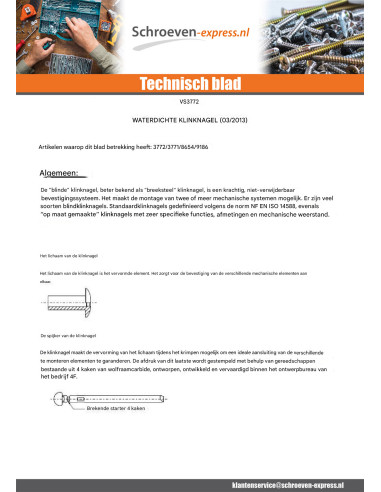 1 x Klinknagel waterdicht GOSTOP Aluminium...