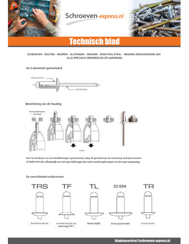 1 x Klinknagel waterdicht GOSTOP Aluminium...