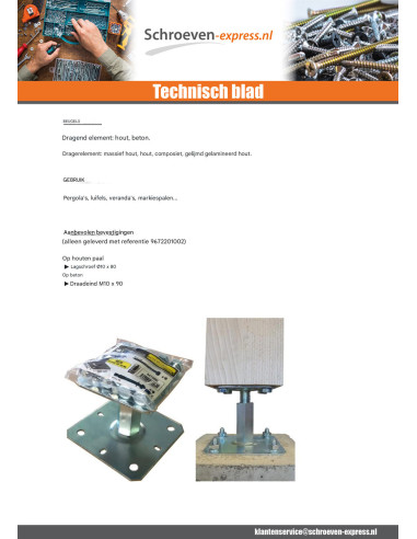1 x Stolpebund instelling 130x130 M20 Zwart