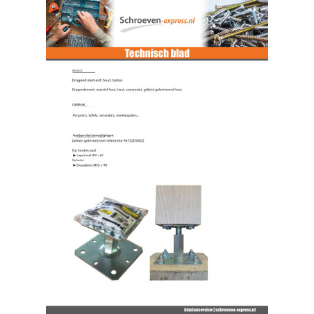 1 x Stolpebund instelling 130x130 M20 Zwart
