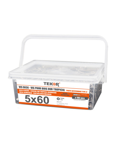 1 x Emmer met 195 Vlonderschroeven TEKOR 5X60...