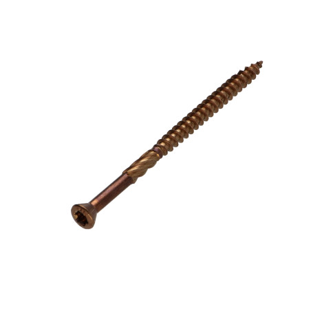1 x Terrasschroeven TEKOR gefreesde kop kartel TORX T25 5X50 anti-splijtpunt type 17 cut RVS A2 BRUNI