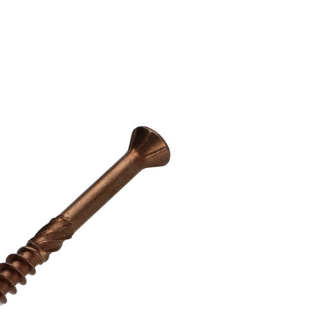 1 x Terrasschroeven TEKOR gefreesde bolkop TORX T25 5X60 anti-splijtpunt type 17 cut A4 RVS bruin