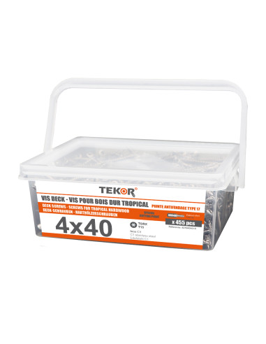 1 x Emmer met 455 Vlonderschroeven TEKOR 4X40...