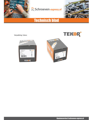 1 x Terrasschroeven TEKOR dubbele draad...