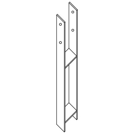 1 x Stolpebund vorm H 91X600X60X6 hoge corrosiebestendigheid Thermisch verzinkt staal