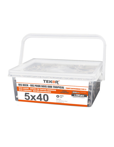 1 x Emmer met 230 Vlonderschroeven TEKOR 5X40...