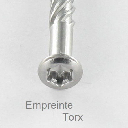 1 x Vlonderschroeven TEKOR gefreesde bolkop TORX T20 4,5X80 anti-splijtpunt type 17 cut RVS RVS C1 AISI 410