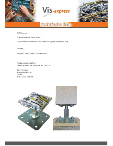 1 x Stolpebund instelling met BEVESTIGINGEN...