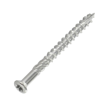 1 x Vlonderschroeven TEKOR gefreesde bolkop TORX T20 4,5X60 anti-splijtpunt type 17 cut RVS RVS C1 AISI 410