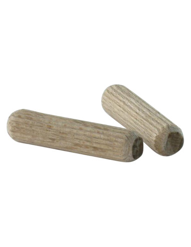 1 x Geribbelde houten pin 6X50