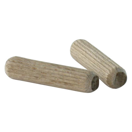 1 x Geribbelde houten pin 6X50
