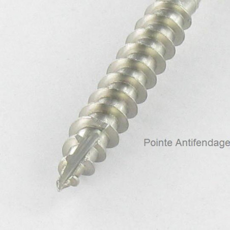 1 x Terrasschroeven TEKOR dubbele draad gefreesde kop TORX T25 5X50 anti-splijtpunt type 17 cut RVS A2