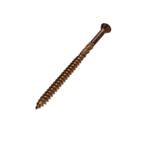 1 x Terrasschroeven TEKOR gefreesde kop kartel TORX T25 anti-splijtpunt type 17 cut 5X70 RVS A2 bruin
