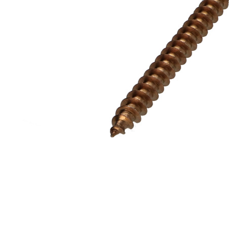 1 x Terrasschroeven TEKOR gefreesde kop kartel TORX T25 anti-splijtpunt type 17 cut 5X70 RVS A2 bruin