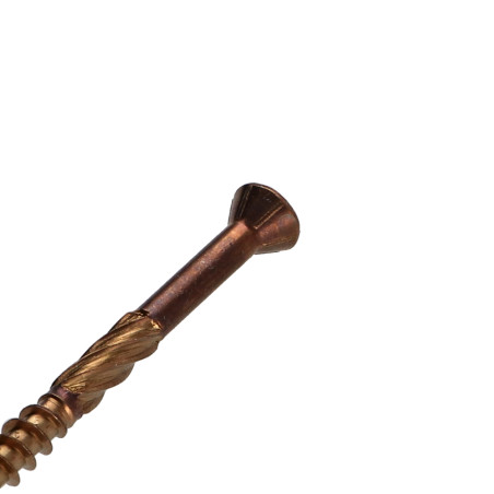 1 x Terrasschroeven TEKOR gefreesde kop kartel TORX T25 anti-splijtpunt type 17 cut 5X80 RVS A2 bruin