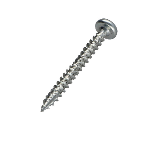 1 x TEKOR houtschroeven ronde kop TORX T25 5X50 volledige draad anti-splijtpunt type 17 cut Wit verzinkt staal
