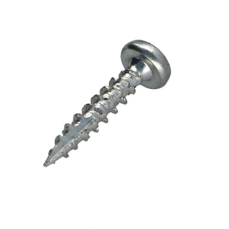 1 x TEKOR houtschroeven ronde kop TORX T10 3X16 volledige draad anti-splijtpunt type 17 cut Wit verzinkt staal