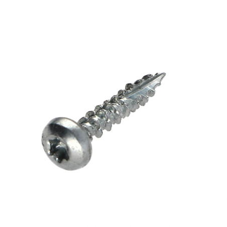 1 x TEKOR houtschroeven ronde kop TORX T15 3,5X16 volledige draad anti-splijtpunt type 17 cut Wit verzinkt staal