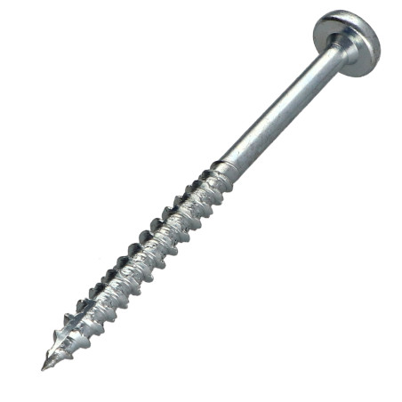 1 x TEKOR houtschroeven ronde kop TORX T30 6X70 gedeeltelijke draad anti-splijtpunt type 17 cut Wit verzinkt staal