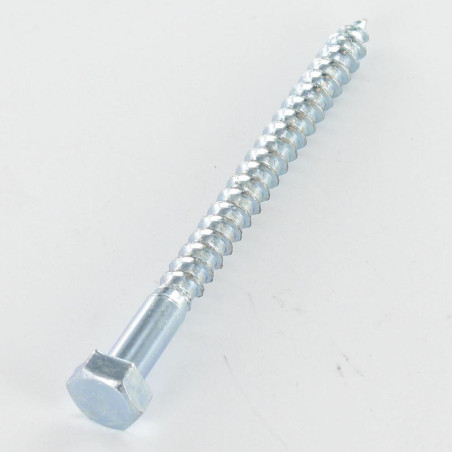 1 x Houtdraadbouten 10X80 Wit verzinkt staal