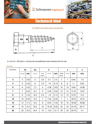 1 x Houtdraadbouten 8X50 Zwart gegalvaniseerd...
