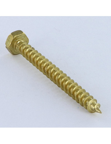 1 x Houtdraadbouten Messing 6X60 DRAAD TOTAAL...