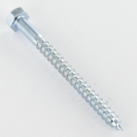 1 x Houtdraadbouten 16X60 Wit verzinkt staal