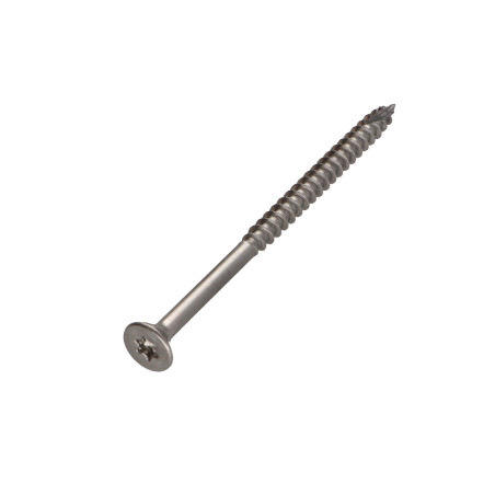 1 x TEKOR houtschroeven RVS A2 gefreesde kop kartel TORX T20 4,5X80 bedraad op 50 anti-splijtpunt type 17 cut