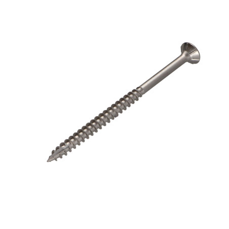 1 x TEKOR houtschroeven RVS A2 gefreesde kop kartel TORX T20 4,5X80 bedraad op 50 anti-splijtpunt type 17 cut