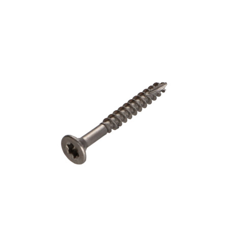 1 x TEKOR houtschroeven RVS A2 gefreesde kop kartel TORX T10 3X45 bedraad op 30 anti-splijtpunt type 17 cut microschroeven
