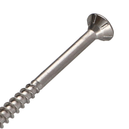 1 x TEKOR houtschroeven RVS A2 gefreesde kop kartel TORX T25 6X60 bedraad op 36 anti-splijtpunt type 17 cut
