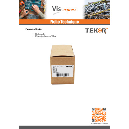 1 x TEKOR houtschroeven RVS A2 gefreesde kop kartel TORX T10 3x30 bedraad op 18 anti-splijtpunt type 17 cut microschroeven