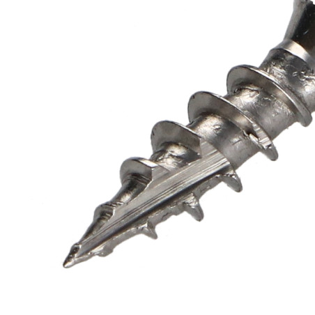 1 x TEKOR houtschroeven RVS A2 gefreesde kop kartel TORX T20 4X20 volledige draad anti-splijtpunt type 17 cut